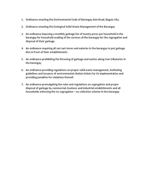 baguio ordinances|Environment Code of The City of Baguio .
